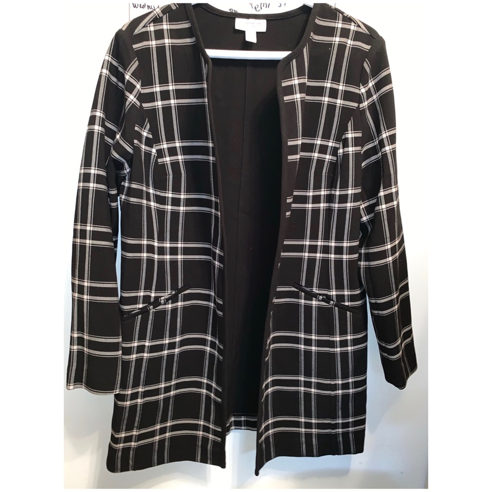 Petite Coat in Mid Black & White Stripe